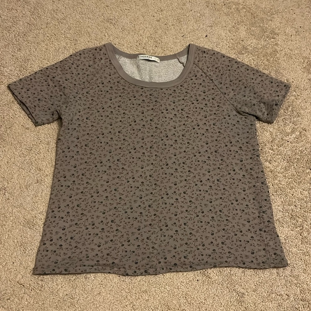 🌼Stateside Floral Sweatshirt Fleece Tee T-shirt Short Sleeve Size Small